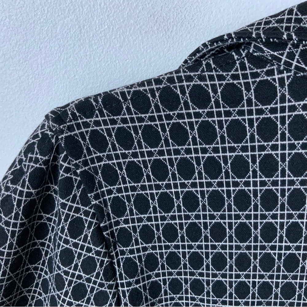 Max Studio Patterned Collared Midi Dress Black Wh… - image 6